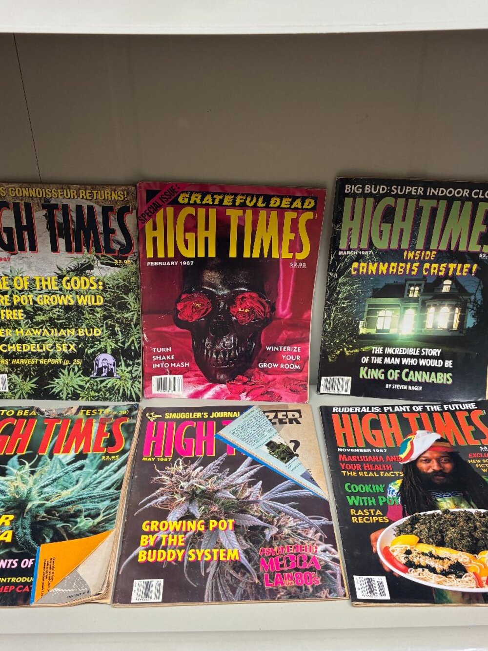 Vintage 1987 High Times Magazine Lot of 6 Grateful Dead Castle High Big Bud